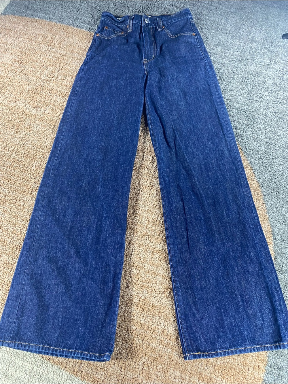 Levi's Ribcage Wide Leg Dark Blue Women’s Jeans W26 Trendy Flare